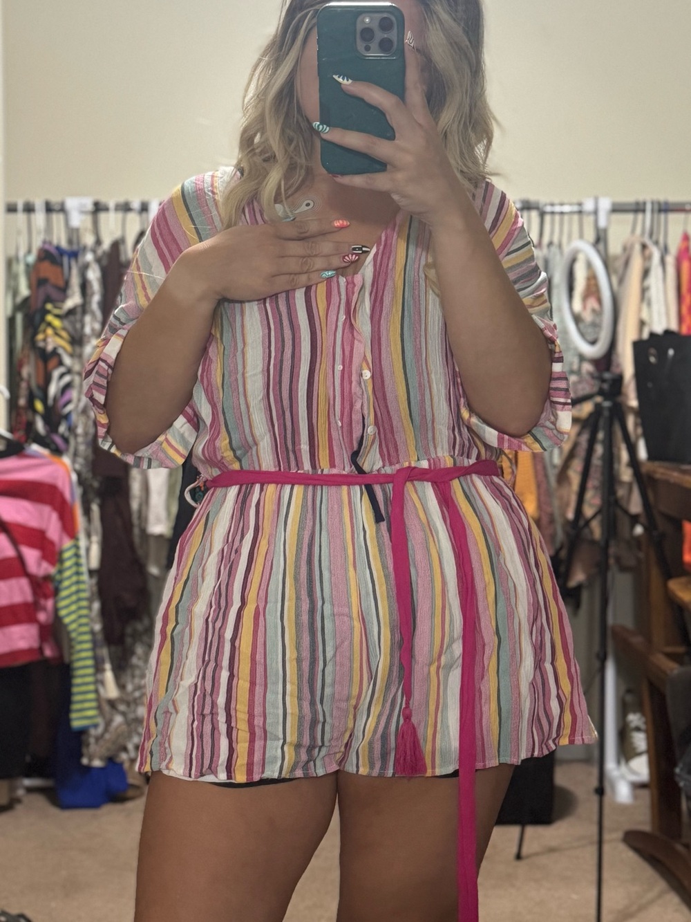 Main Strip Multicolor Striped Romper
